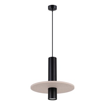 Lustre suspenso por cabo PELTA 1xGU10/10W/230V preto/creme