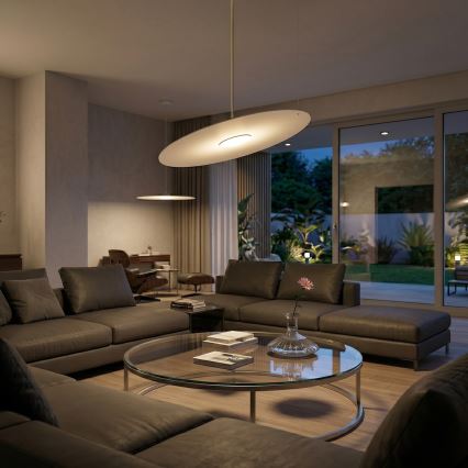 Lustre suspenso por cabo PIATTO 1xGX53/15W/230V, diâmetro 55 cm, bege