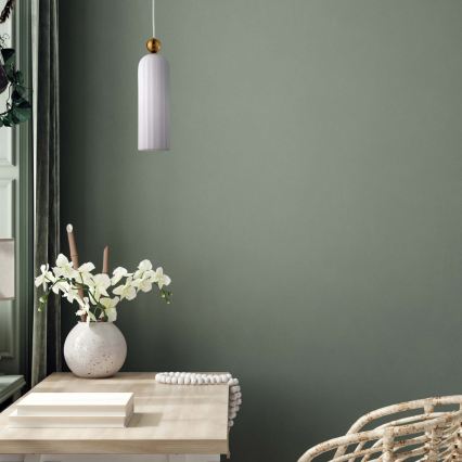 Lustre suspenso por cabo PIEGA 1xE14/40W/230V latão/branco