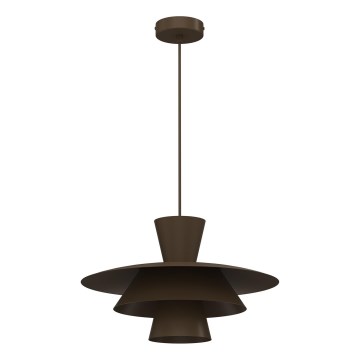 Lustre suspenso por cabo PLATO 1xE27/15W/230V castanho