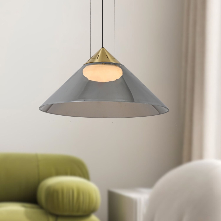 Lustre suspenso por cabo PRESTO 1xGX53/10W/230V, diâmetro 42 cm, dourado/cinzento fumado