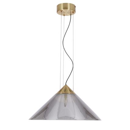 Lustre suspenso por cabo PRESTO 1xGX53/10W/230V, diâmetro 42 cm, dourado/cinzento fumado