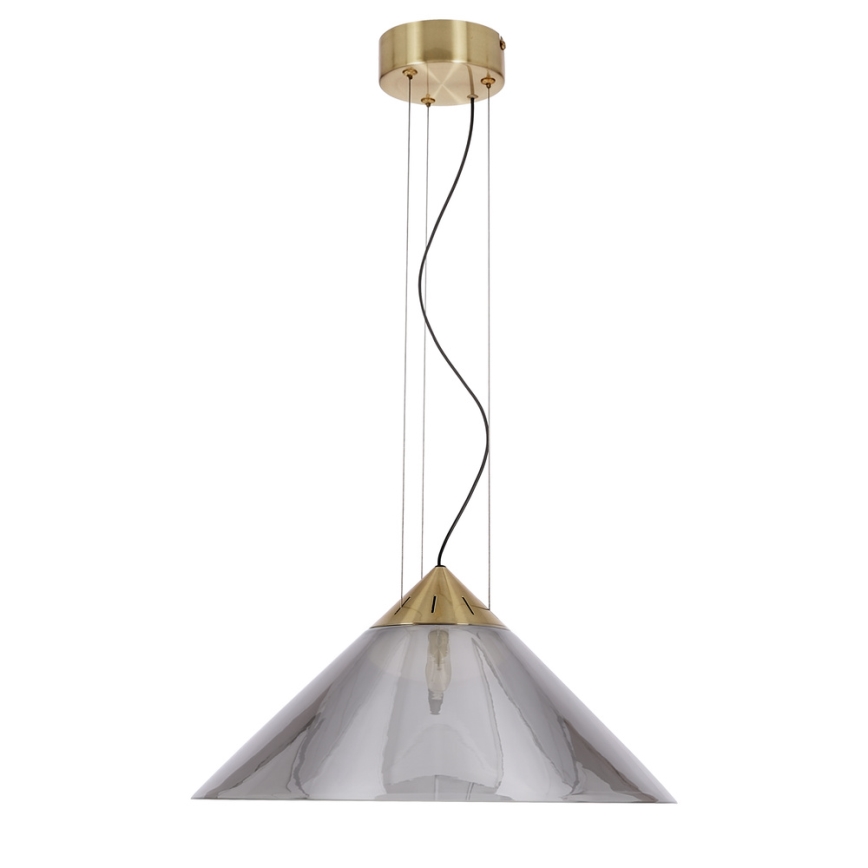 Lustre suspenso por cabo PRESTO 1xGX53/10W/230V, diâmetro 42 cm, dourado/cinzento fumado