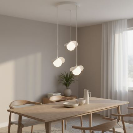 Lustre suspenso por cabo RITUAL 3xG9/8W/230V branco