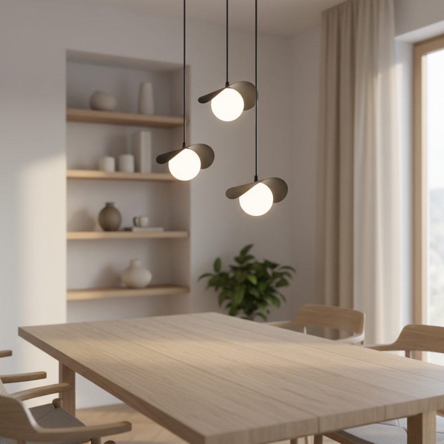 Lustre suspenso por cabo RITUAL 3xG9/8W/230V preto