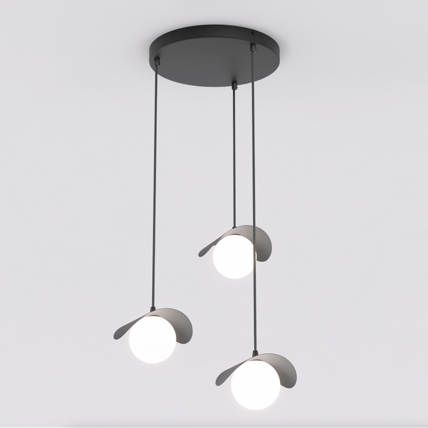 Lustre suspenso por cabo RITUAL 3xG9/8W/230V preto