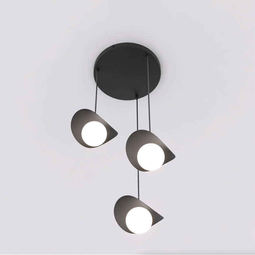 Lustre suspenso por cabo RITUAL 3xG9/8W/230V preto