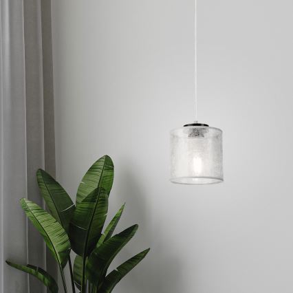Lustre suspenso por cabo ROSA 1xE27/60W/230V preto/cinza
