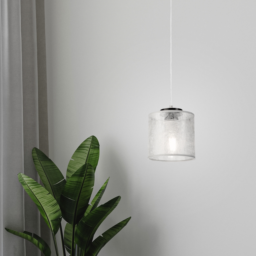Lustre suspenso por cabo ROSA 1xE27/60W/230V preto/cinza