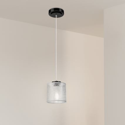 Lustre suspenso por cabo ROSA 1xE27/60W/230V preto/cinza