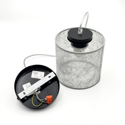 Lustre suspenso por cabo ROSA 1xE27/60W/230V preto/cinza