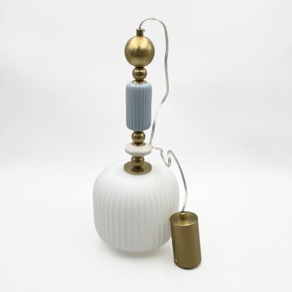 Lustre suspenso por cabo ROYAL 1xE27/15W/230V dourado/branco