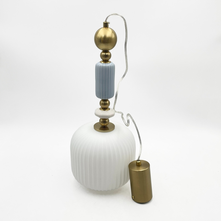 Lustre suspenso por cabo ROYAL 1xE27/15W/230V dourado/branco