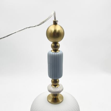 Lustre suspenso por cabo ROYAL 1xE27/15W/230V dourado/branco