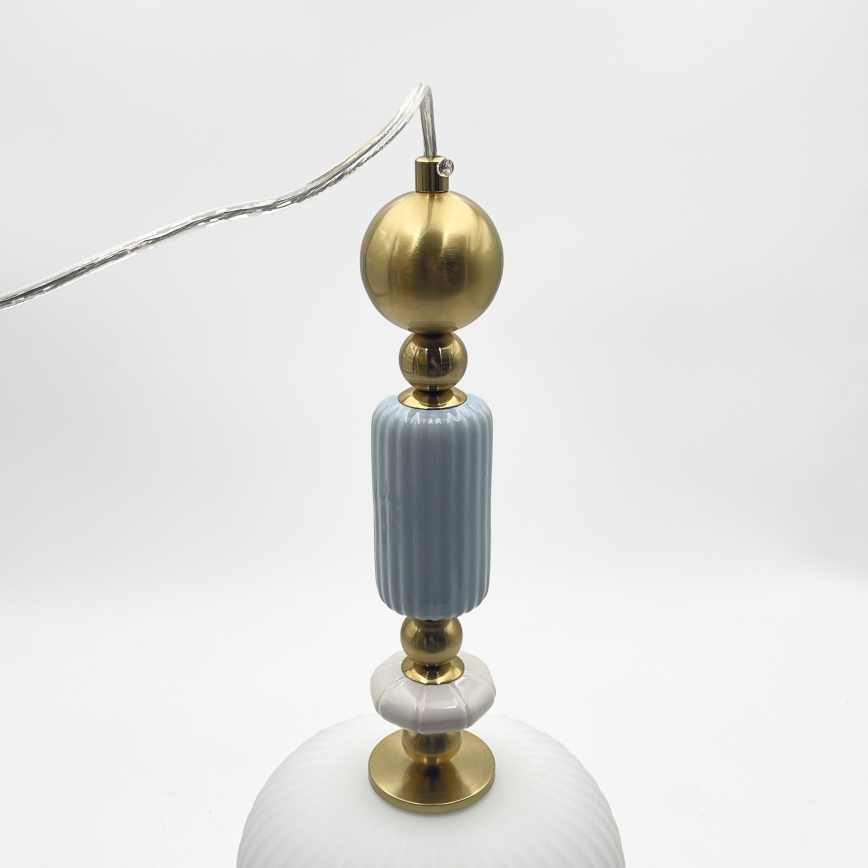 Lustre suspenso por cabo ROYAL 1xE27/15W/230V dourado/branco