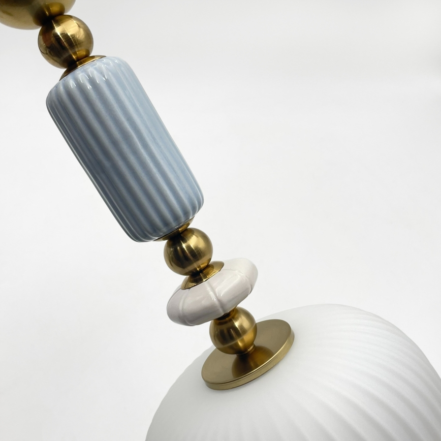 Lustre suspenso por cabo ROYAL 1xE27/15W/230V dourado/branco