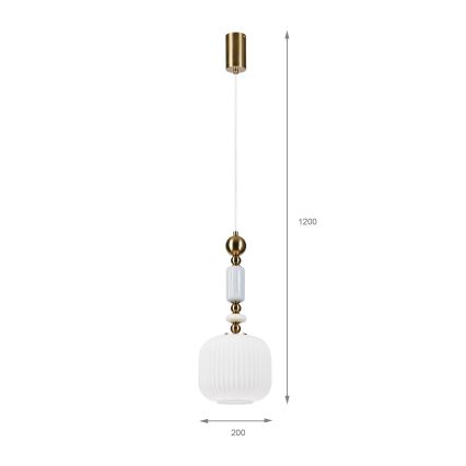 Lustre suspenso por cabo ROYAL 1xE27/15W/230V dourado/branco