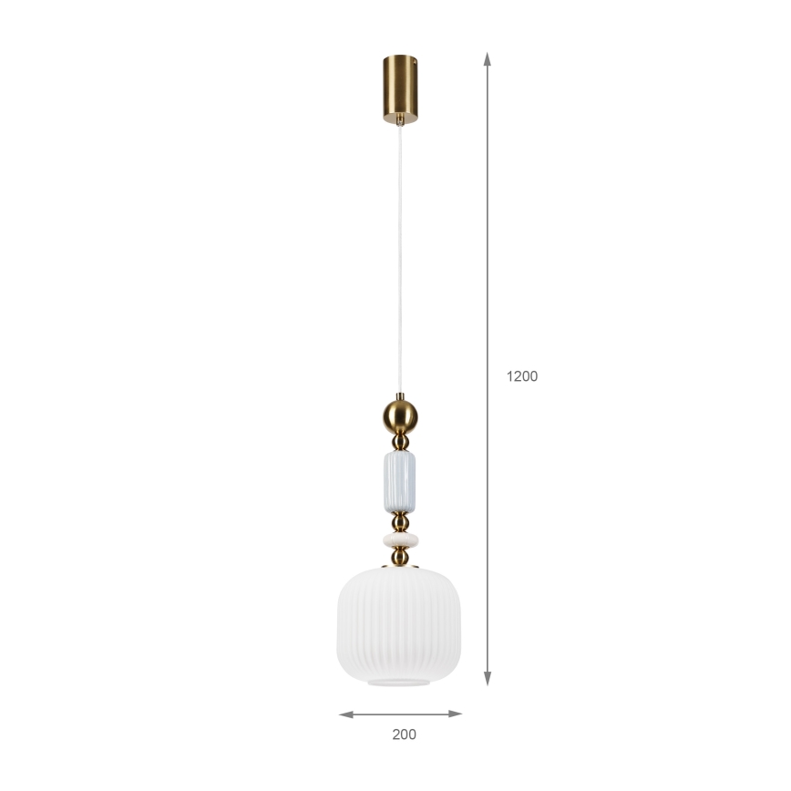 Lustre suspenso por cabo ROYAL 1xE27/15W/230V dourado/branco