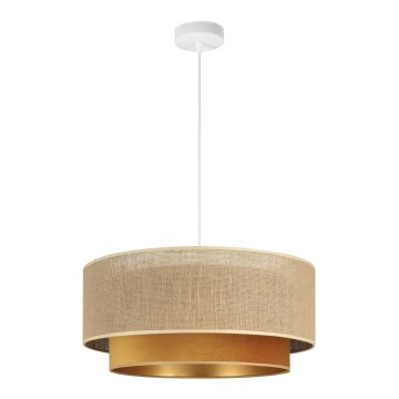 Lustre suspenso por cabo SARTA 1xE27/60W/230V, diâmetro 45 cm, cobre/juta