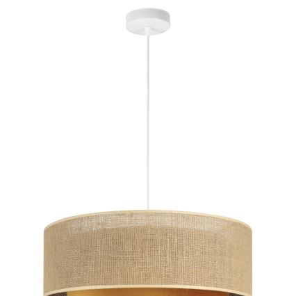 Lustre suspenso por cabo SARTA 1xE27/60W/230V, diâmetro 45 cm, cobre/juta
