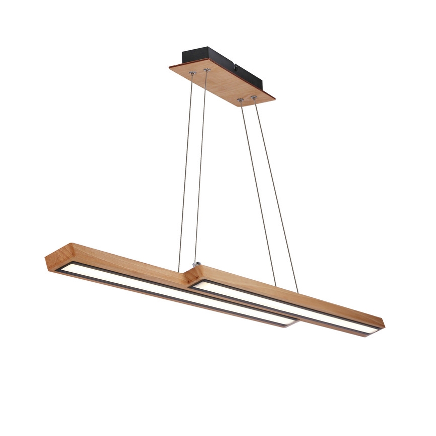 Lustre suspenso por cabo SENTO LED/19W/230V em madeira