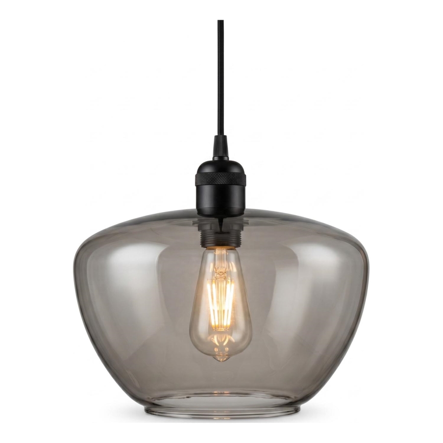 Lustre suspenso por cabo SEVENTIES E27/40W/230V fumê/cinzento