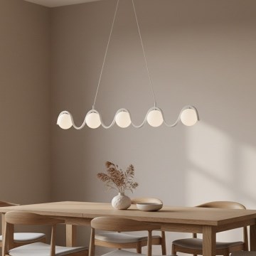 Lustre suspenso por cabo SINUS 5xG9/8W/230V branco