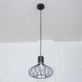 Lustre suspenso por cabo SOLANO 1xE27/15W/230V preto/cromado brilhante