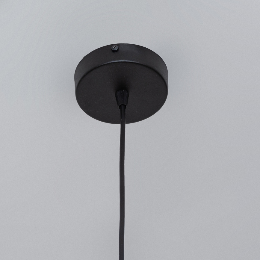 Lustre suspenso por cabo SOLANO 1xE27/15W/230V preto/cromado brilhante