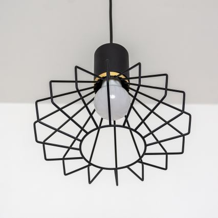 Lustre suspenso por cabo SOLANO 1xE27/15W/230V preto/dourado