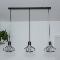 Lustre suspenso por cabo SOLANO 3xE27/15W/230V preto/dourado