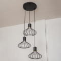 Lustre suspenso por cabo SOLANO 3xE27/15W/230V preto/dourado