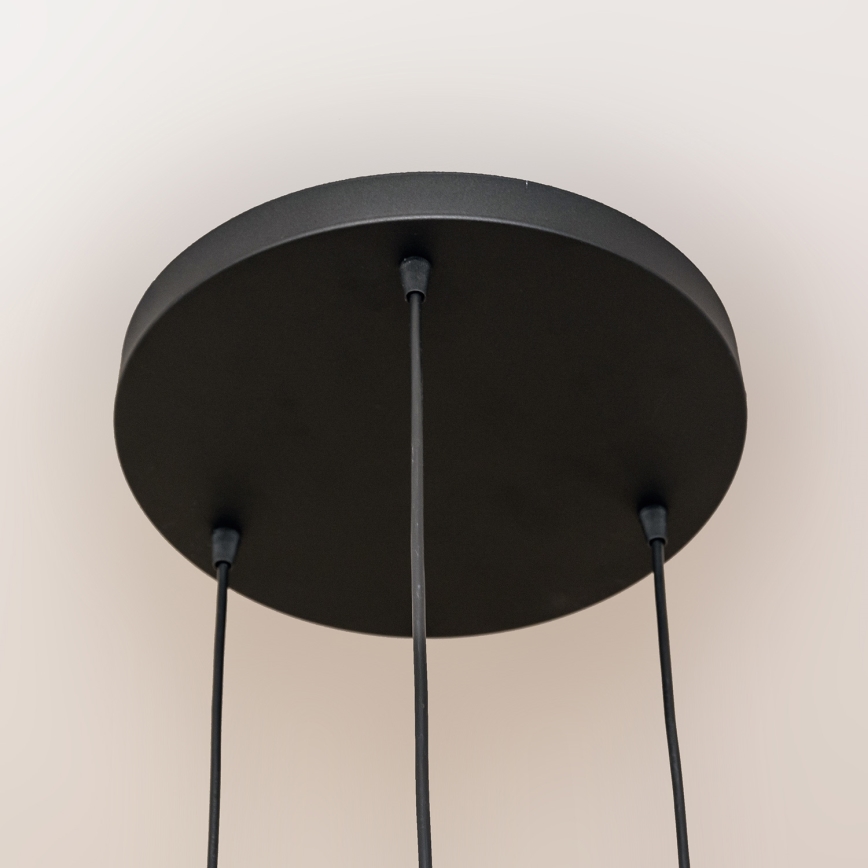 Lustre suspenso por cabo SOLANO 3xE27/15W/230V preto/dourado