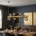Lustre suspenso por cabo SOLARI 10xE14/15W/230V dourado/preto fumê