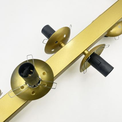 Lustre suspenso por cabo SOLARI 10xE14/15W/230V dourado/preto fumê