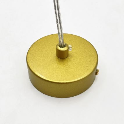 Lustre suspenso por cabo SOLARI 10xE14/15W/230V dourado/preto fumê