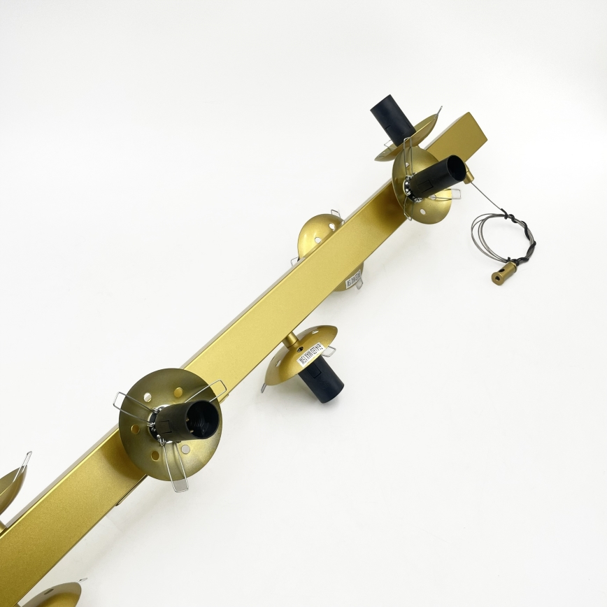 Lustre suspenso por cabo SOLARI 10xE14/15W/230V dourado/preto fumê