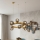 Lustre suspenso por cabo SOLARI 9xE14/15W/230V dourado/preto fumê