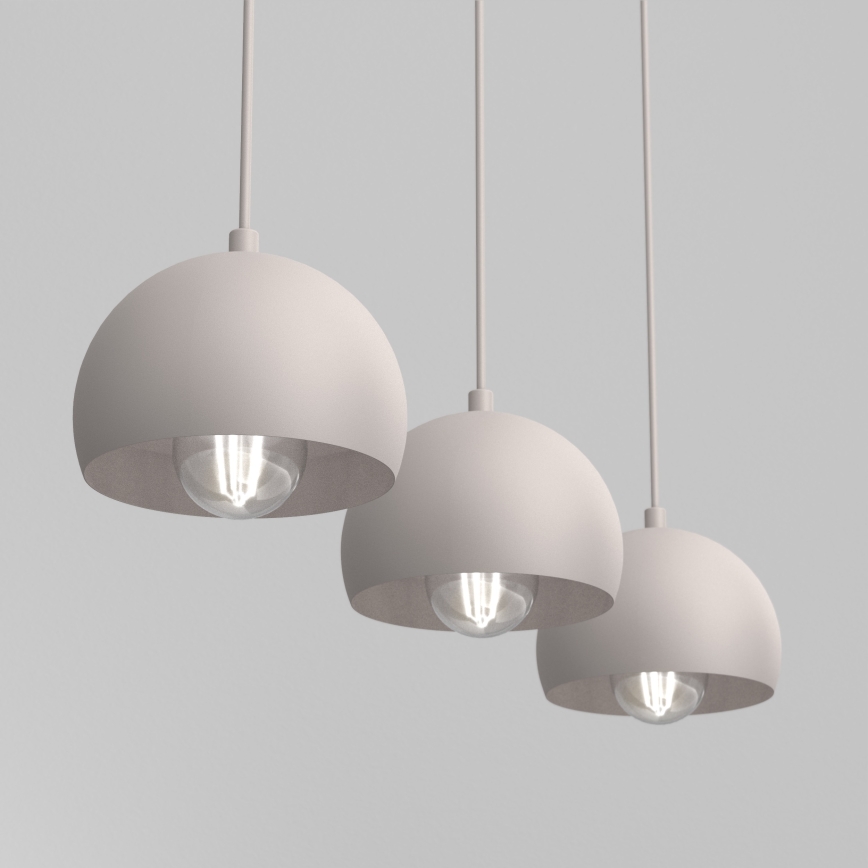 Lustre suspenso por cabo SOOL 3xE27/15W/230V, creme