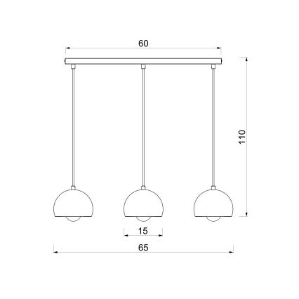Lustre suspenso por cabo SOOL 3xE27/15W/230V, creme