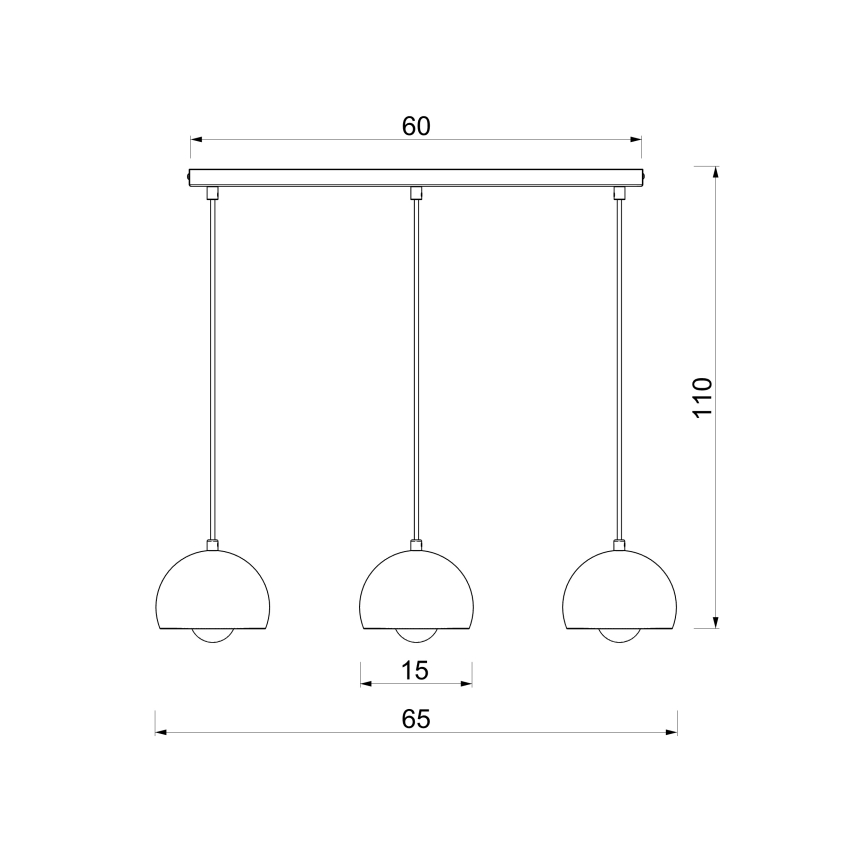 Lustre suspenso por cabo SOOL 3xE27/15W/230V, creme