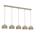 Lustre suspenso por cabo SOOL 5xE27/15W/230V bege