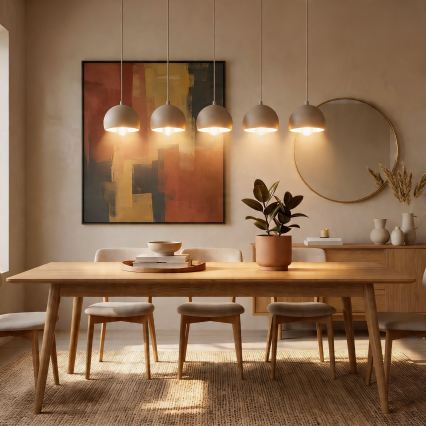 Lustre suspenso por cabo SOOL 5xE27/15W/230V bege