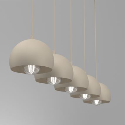 Lustre suspenso por cabo SOOL 5xE27/15W/230V bege