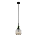 Lustre suspenso por cabo SOPHIA 1xE14/10W/230V preto/verde/bege fumê