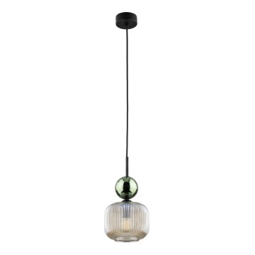 Lustre suspenso por cabo SOPHIA 1xE14/10W/230V preto/verde/bege fumê