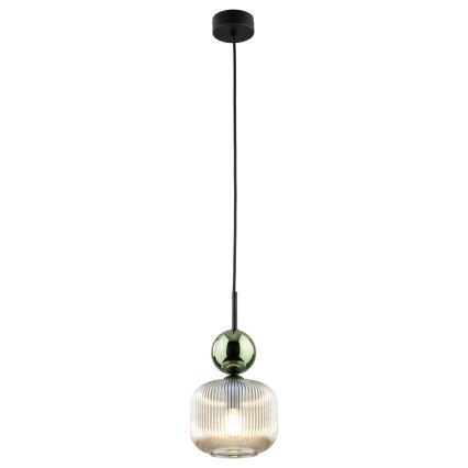Lustre suspenso por cabo SOPHIA 1xE14/10W/230V preto/verde/bege fumê