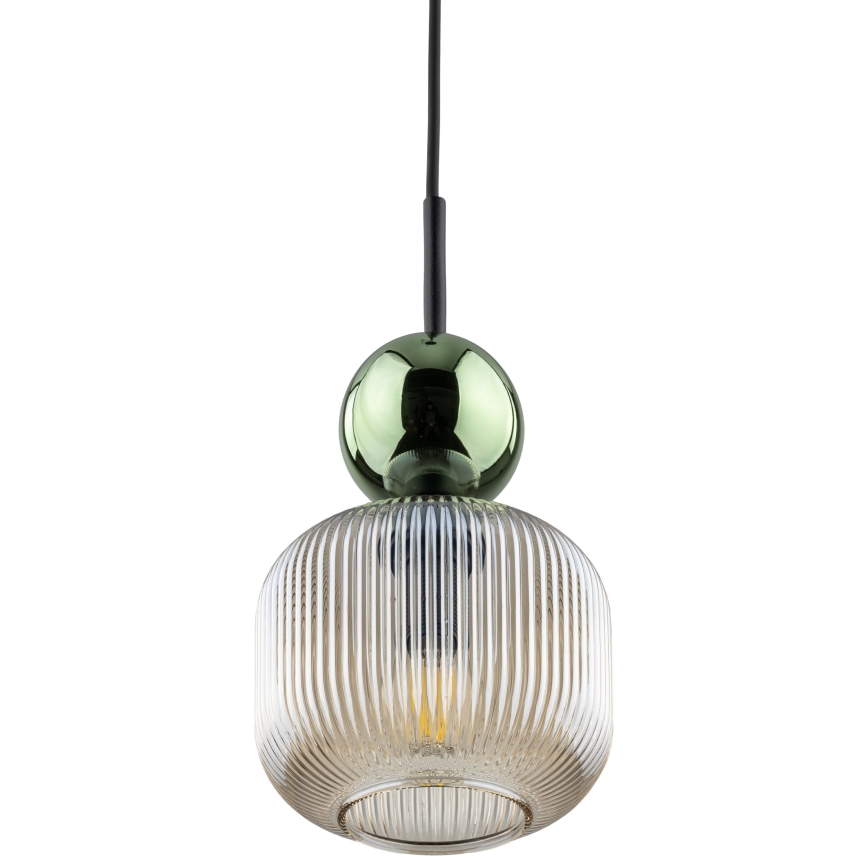 Lustre suspenso por cabo SOPHIA 1xE14/10W/230V preto/verde/bege fumê
