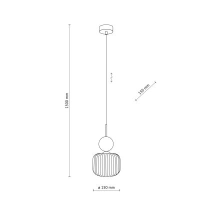 Lustre suspenso por cabo SOPHIA 1xE14/10W/230V preto/verde/bege fumê