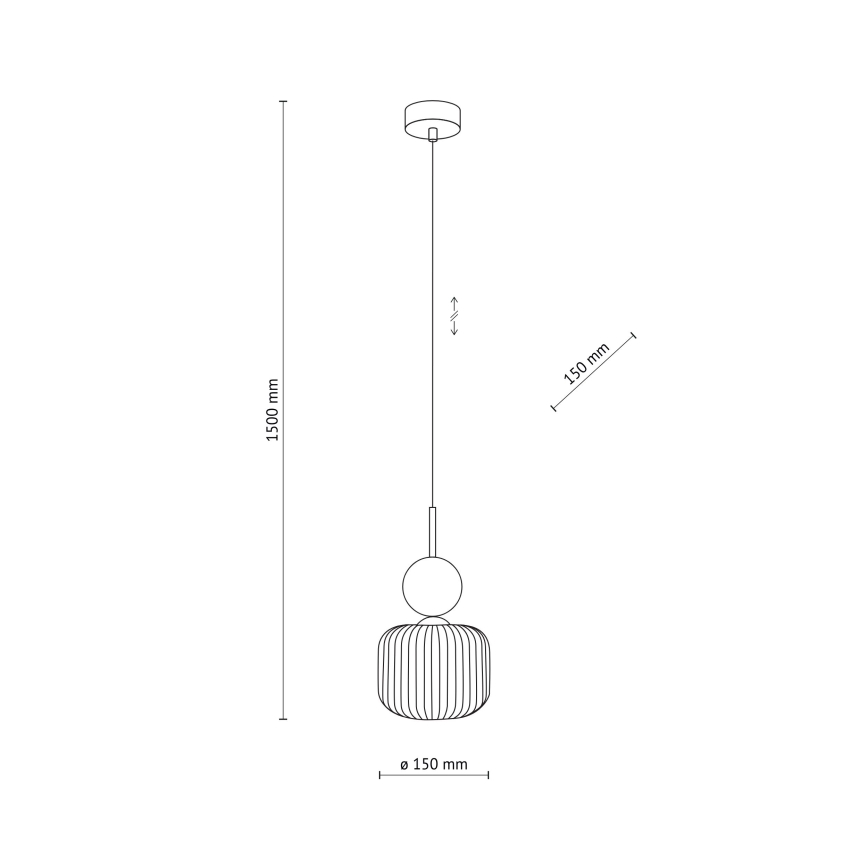 Lustre suspenso por cabo SOPHIA 1xE14/10W/230V preto/verde/bege fumê